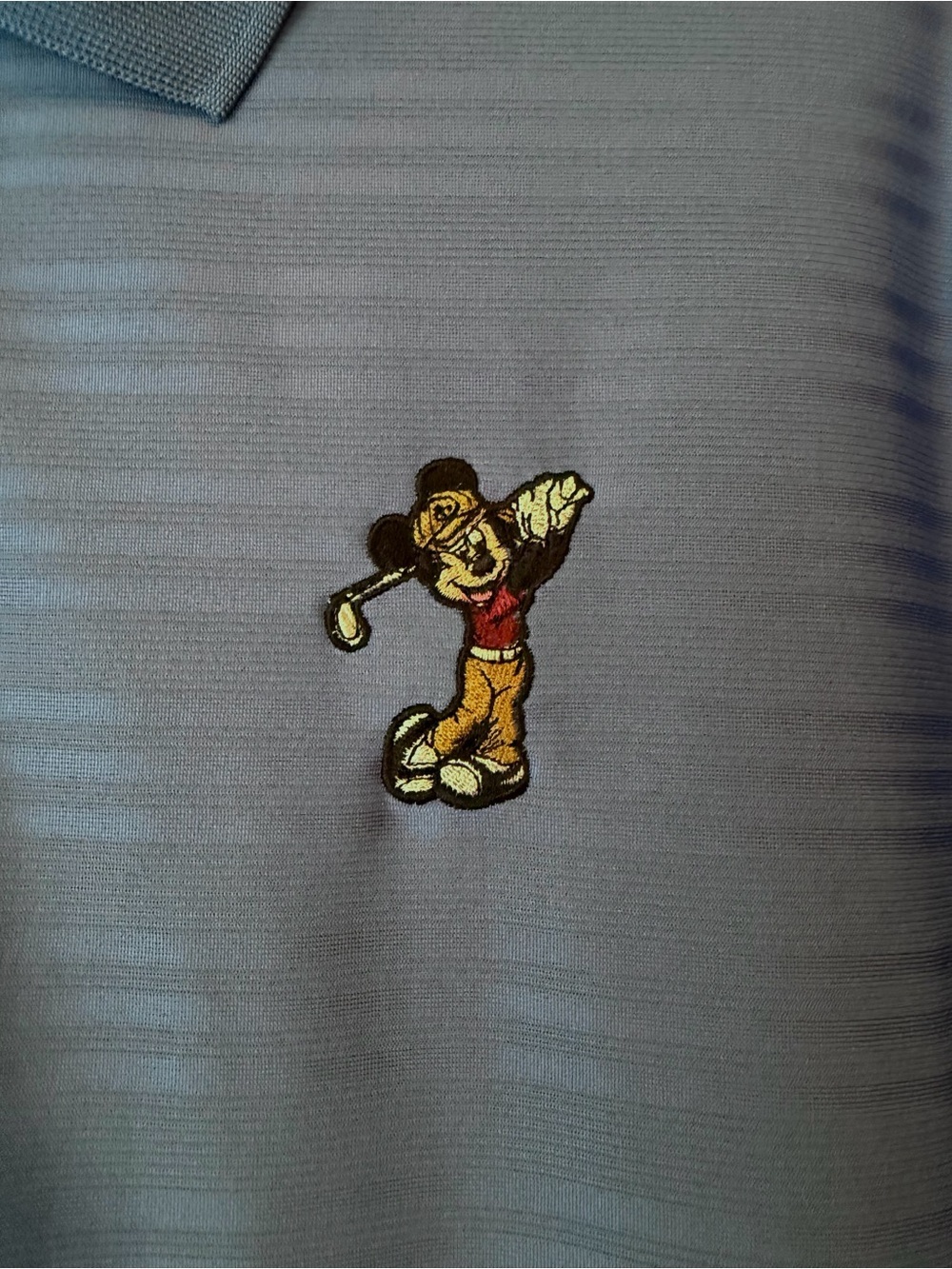 Blue Men's Polo Shirt with Embroidered Mickey Mouse Golfer Arnold Palmer - Picture 2 of 5